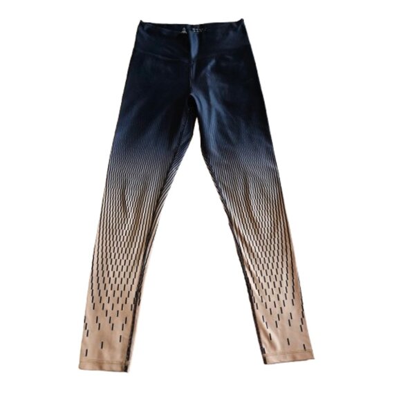 Black/Gray/Cream Leggings XS -SHADOWBOX Logo on side - Picture 3 of 7